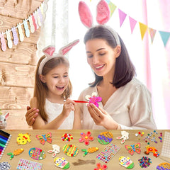 Wooden cutouts with holes and twine for easy hanging.