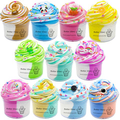 GXYSLM Butter Slime Kit 11-pack dual-colored for creative play and sharing.