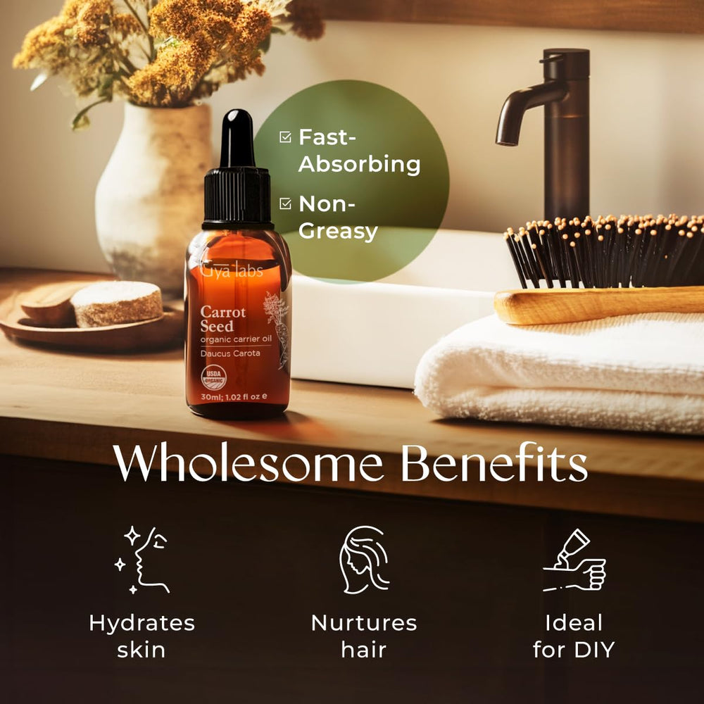 Gya Labs carrot seed oil DIY blends with essential oils.