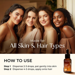 Gya Labs carrot seed oil on the face for gentle, nourishing care.
