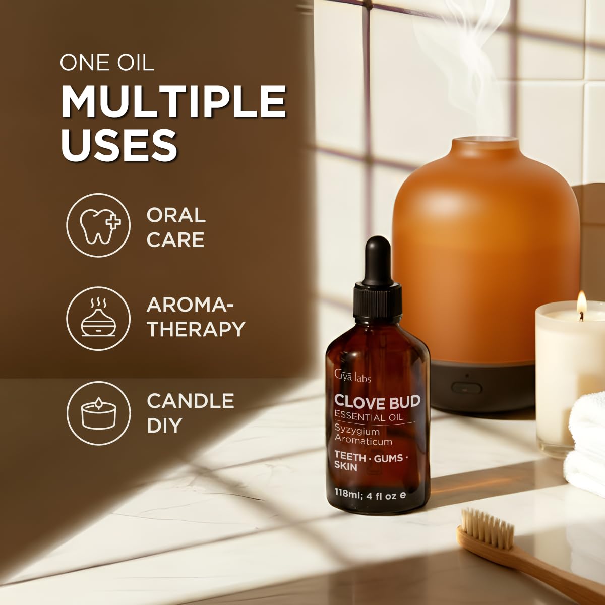 Gya Labs Clove Oil nourishes skin when added to serums or moisturizers.