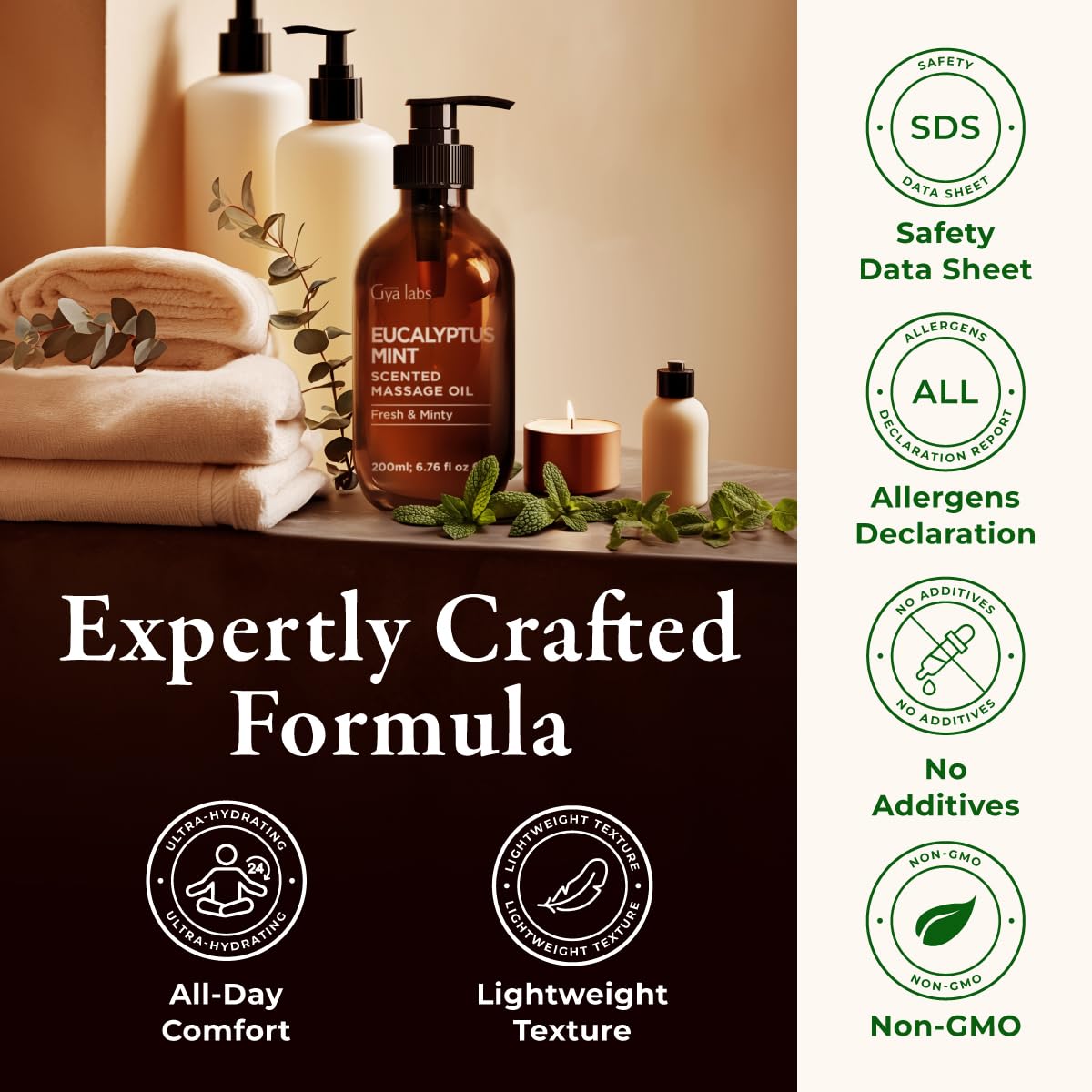 Compact 6.76 fl oz bottle showcases premium packaging and product branding