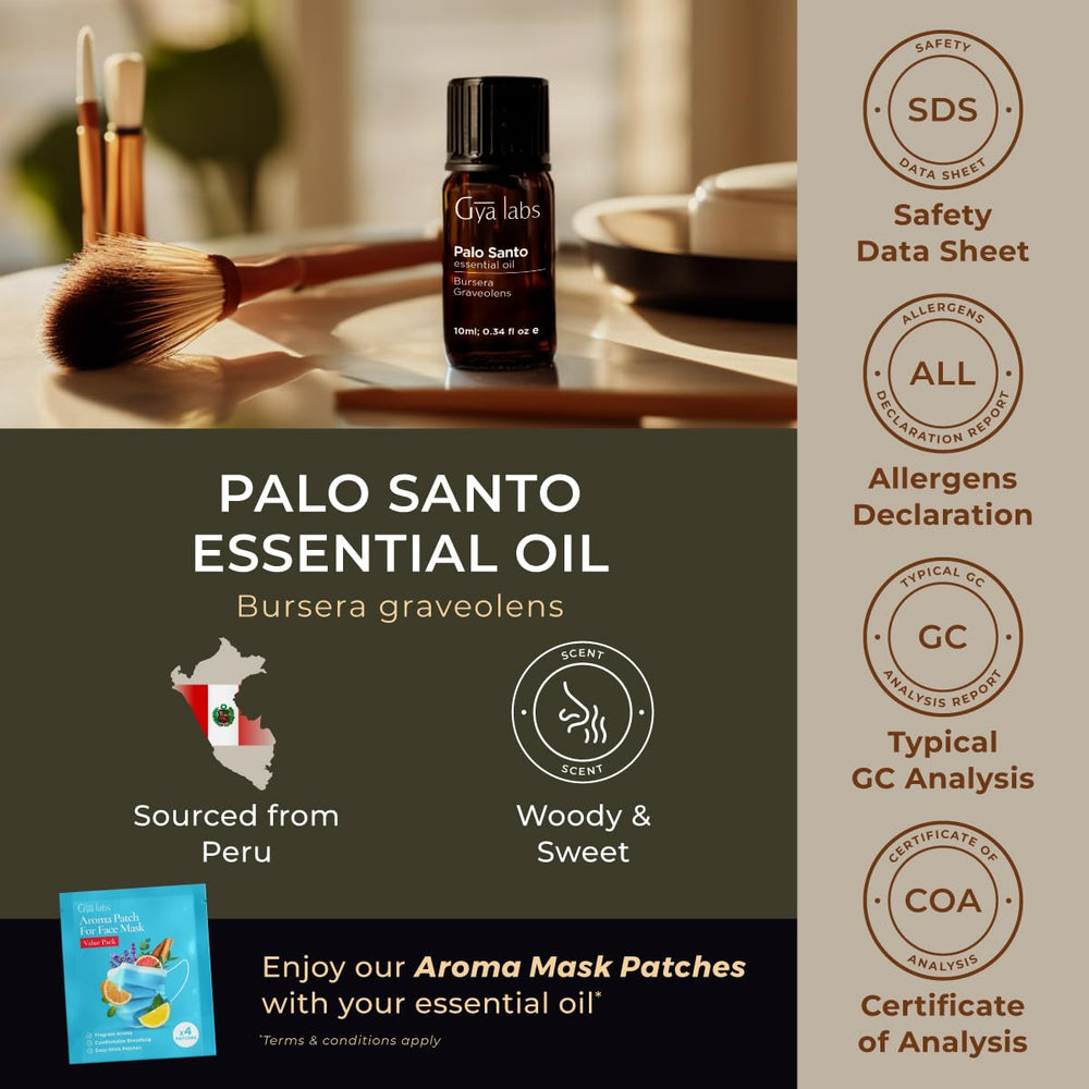 Gya Labs Palo Santo bottle packaging for premium use.