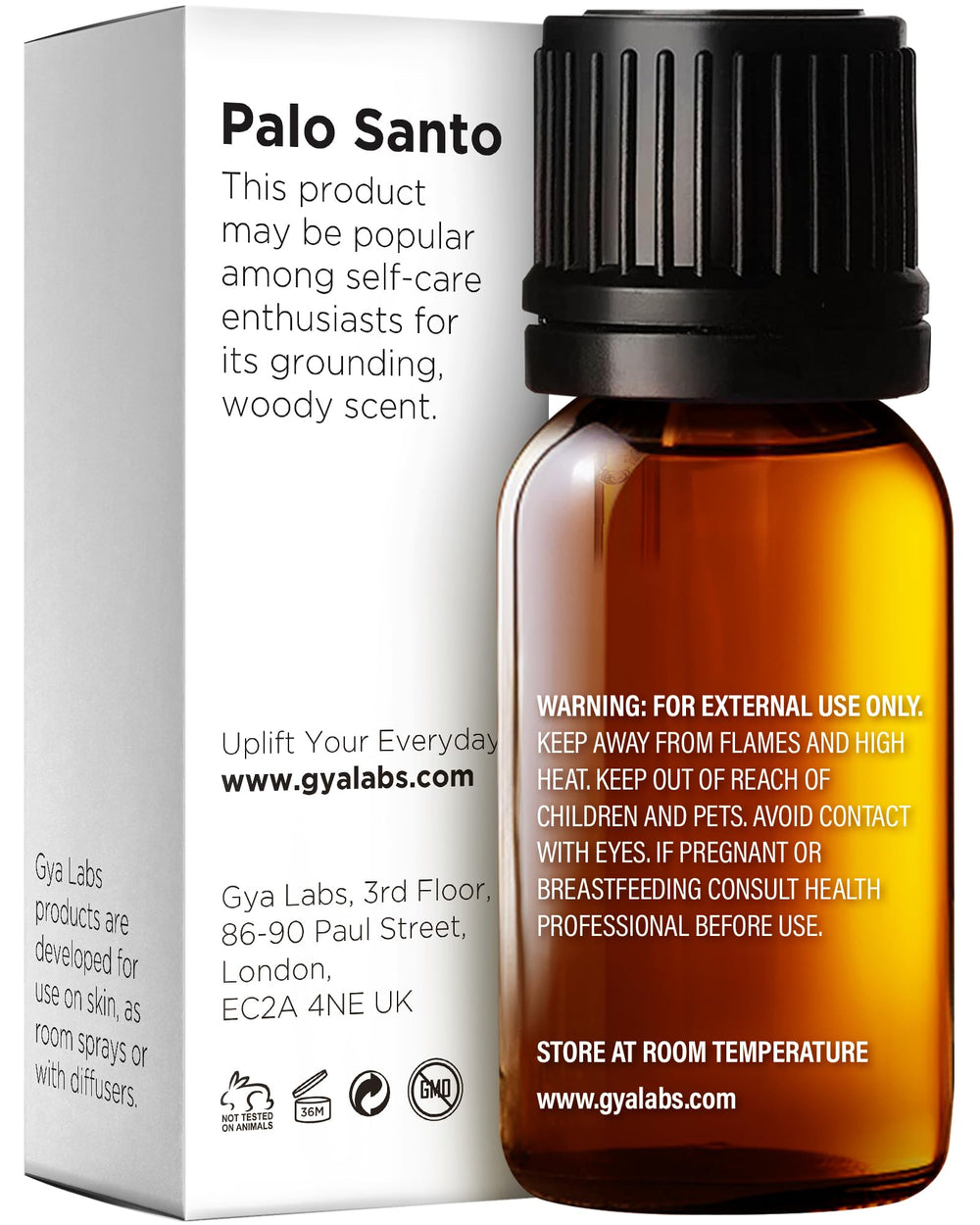 Gya Labs Palo Santo diffuser drift delivering a calming, woody aroma.