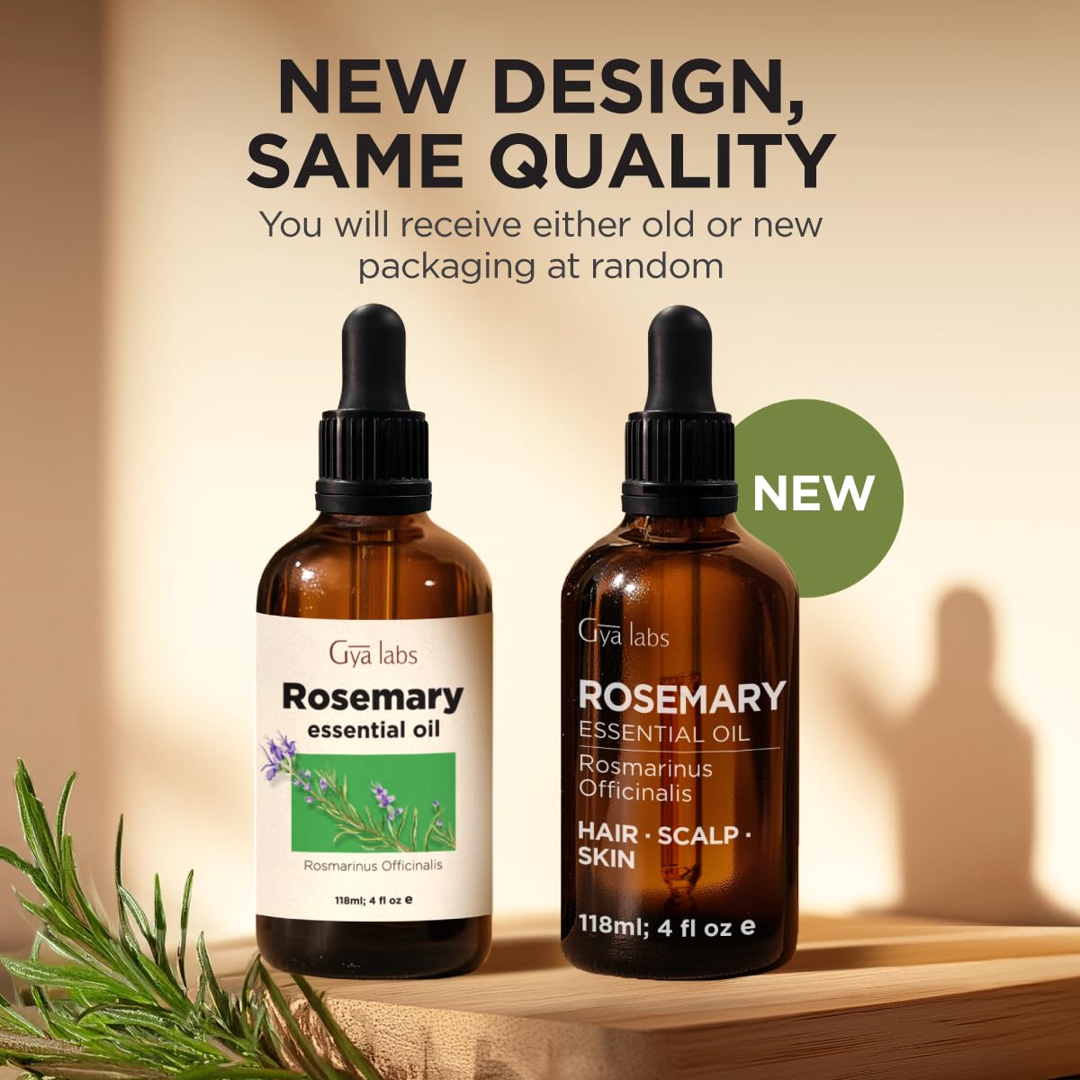 Gya Labs rosemary oil close-up, emphasizing premium leaves.