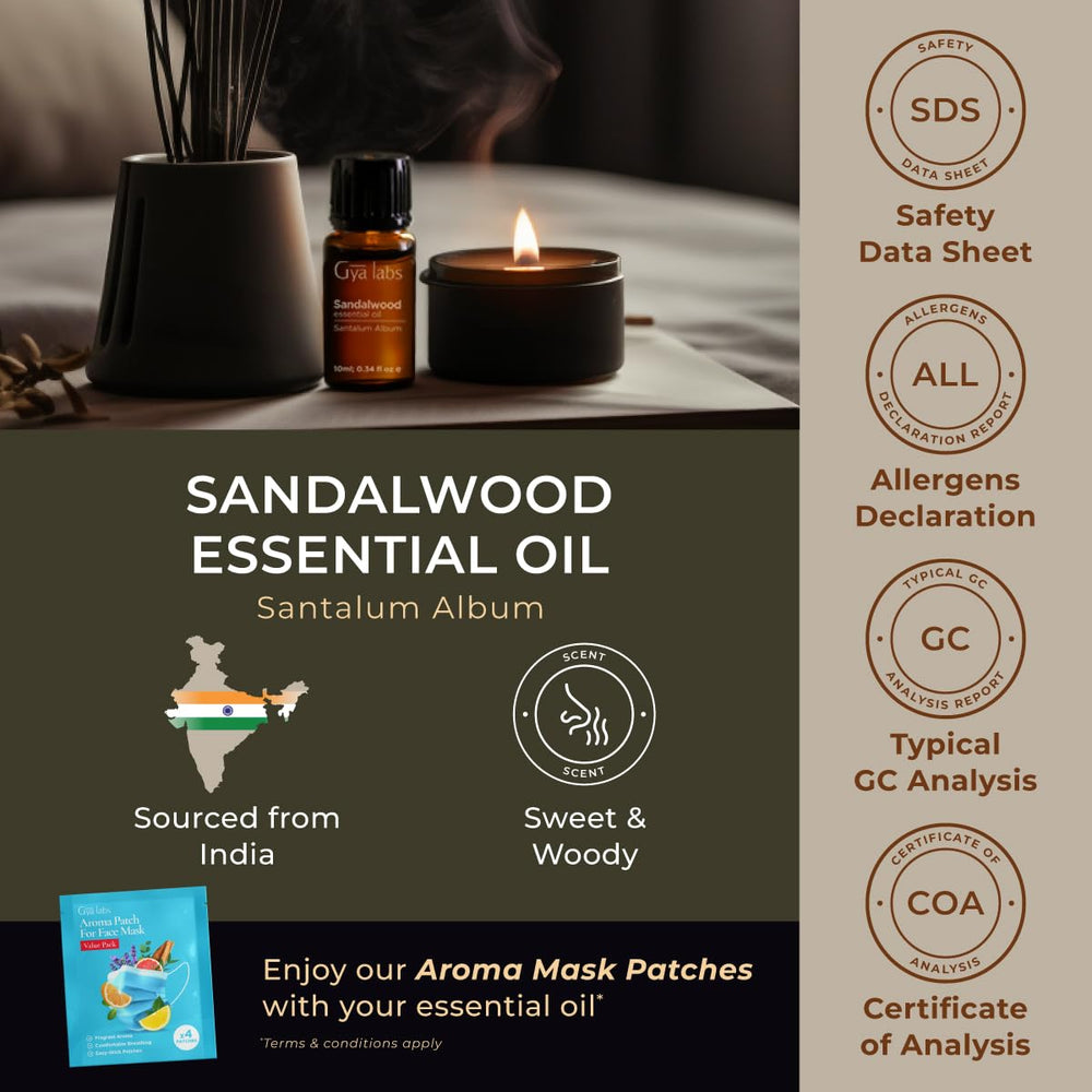 Gya Labs Sandalwood oil packaging emphasizes quality you can trust
