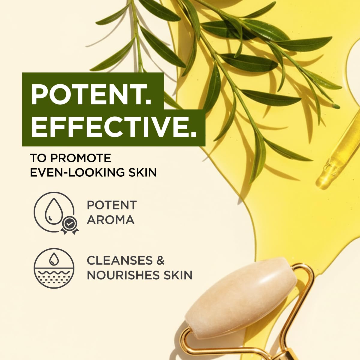 Gya Labs Tea Tree Oil label close-up highlighting purity and origin