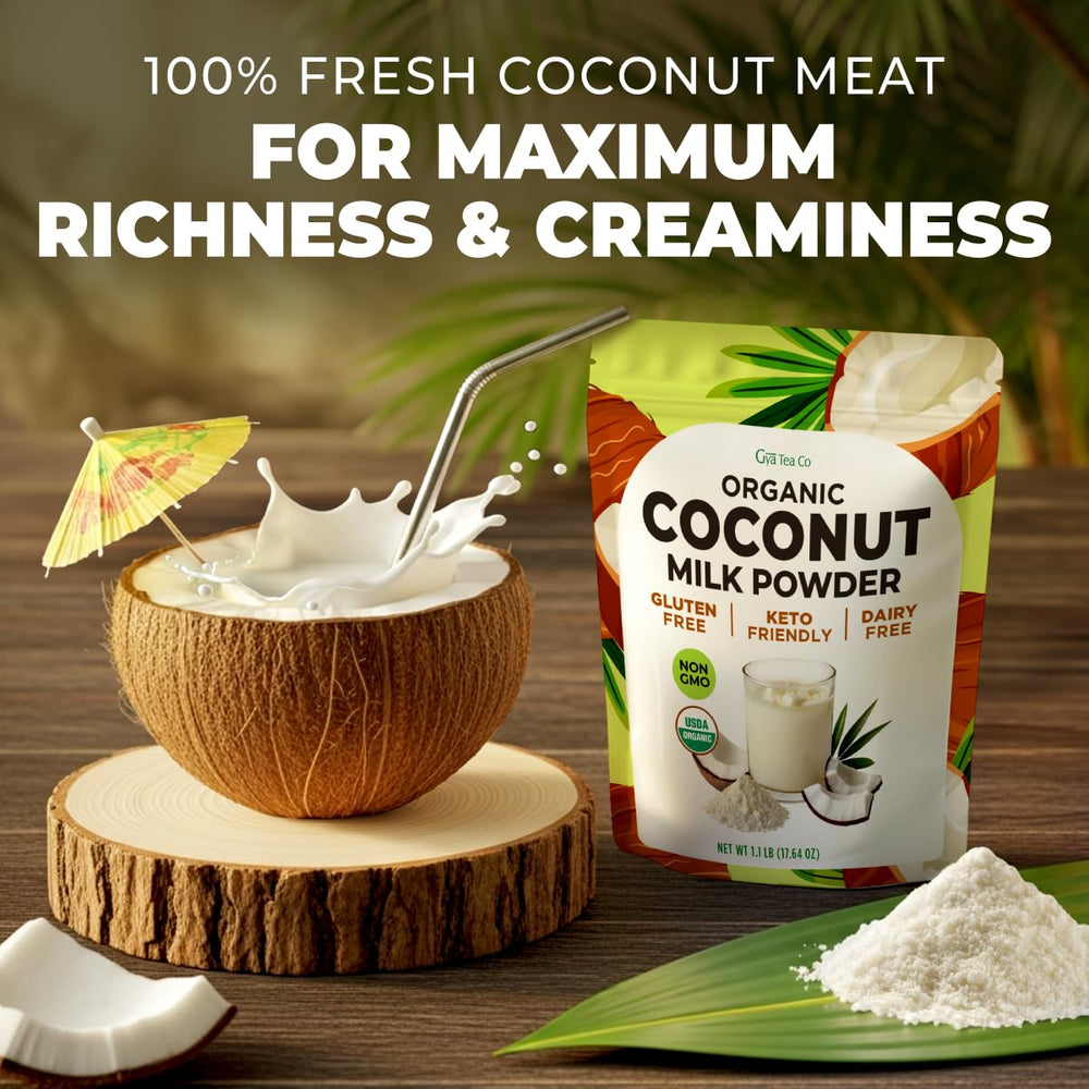 Gya Tea Co coconut milk powder coffee creamer blends smoothly