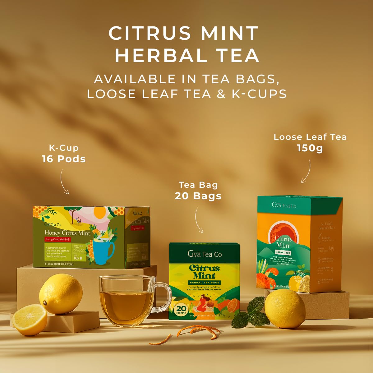 Gya Tea Co Citrus Mint gift-ready tea set ideal for holidays