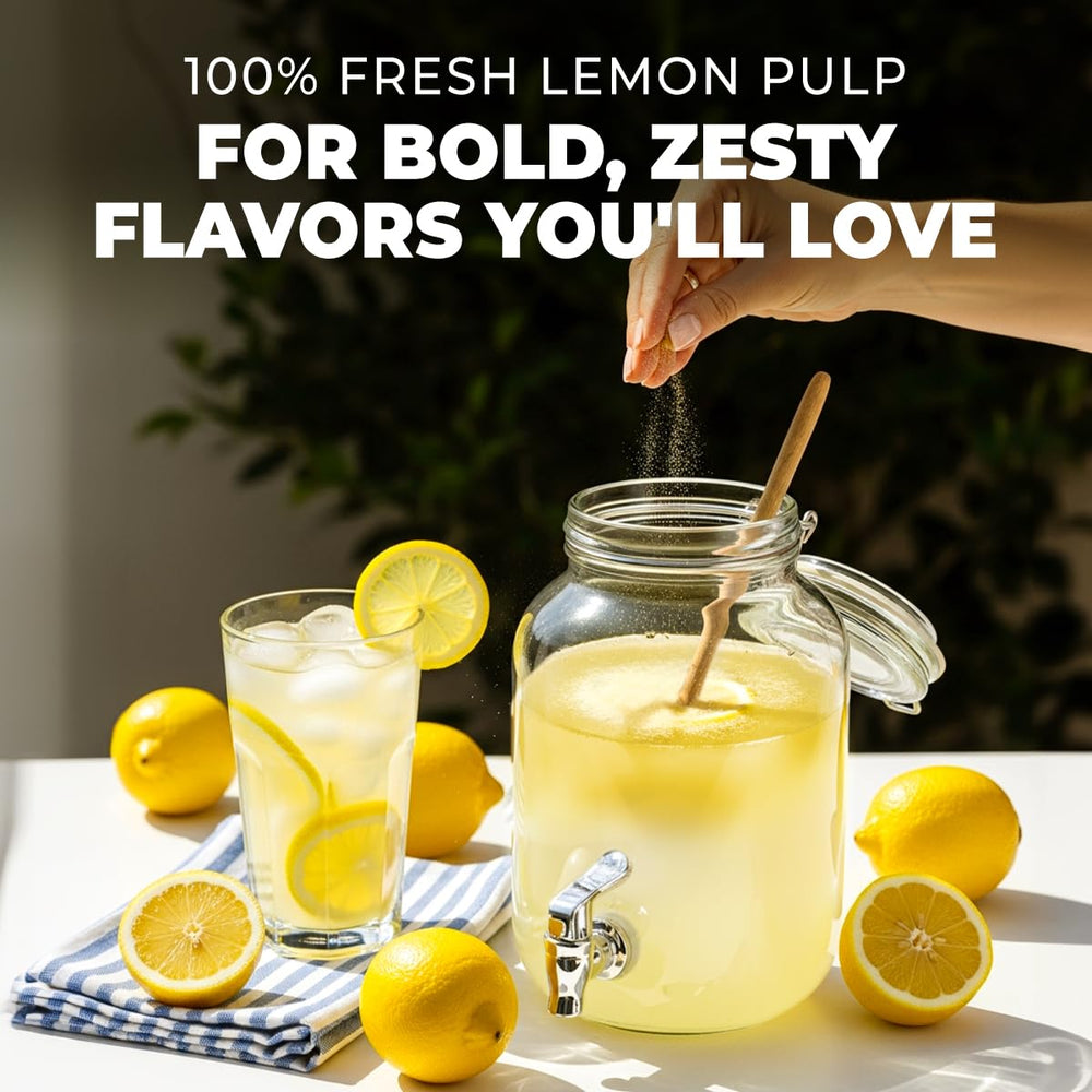 Measuring spoon with Gya Tea Co lemon powder for precise portions