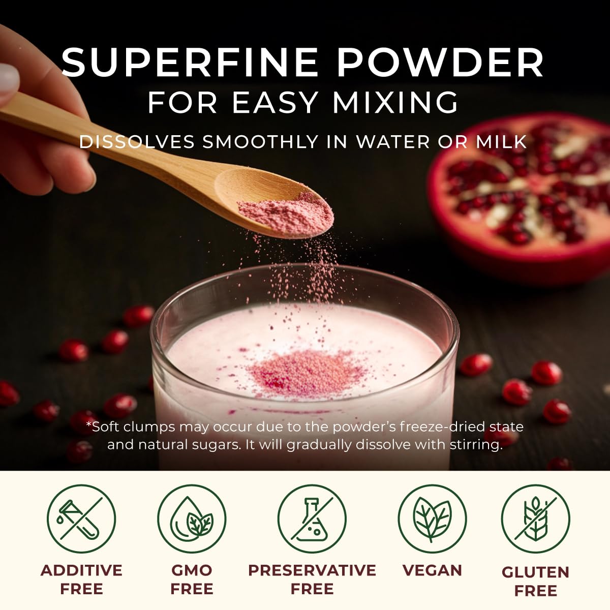 Gya Tea Co pomegranate powder over yogurt for versatile everyday snacking.