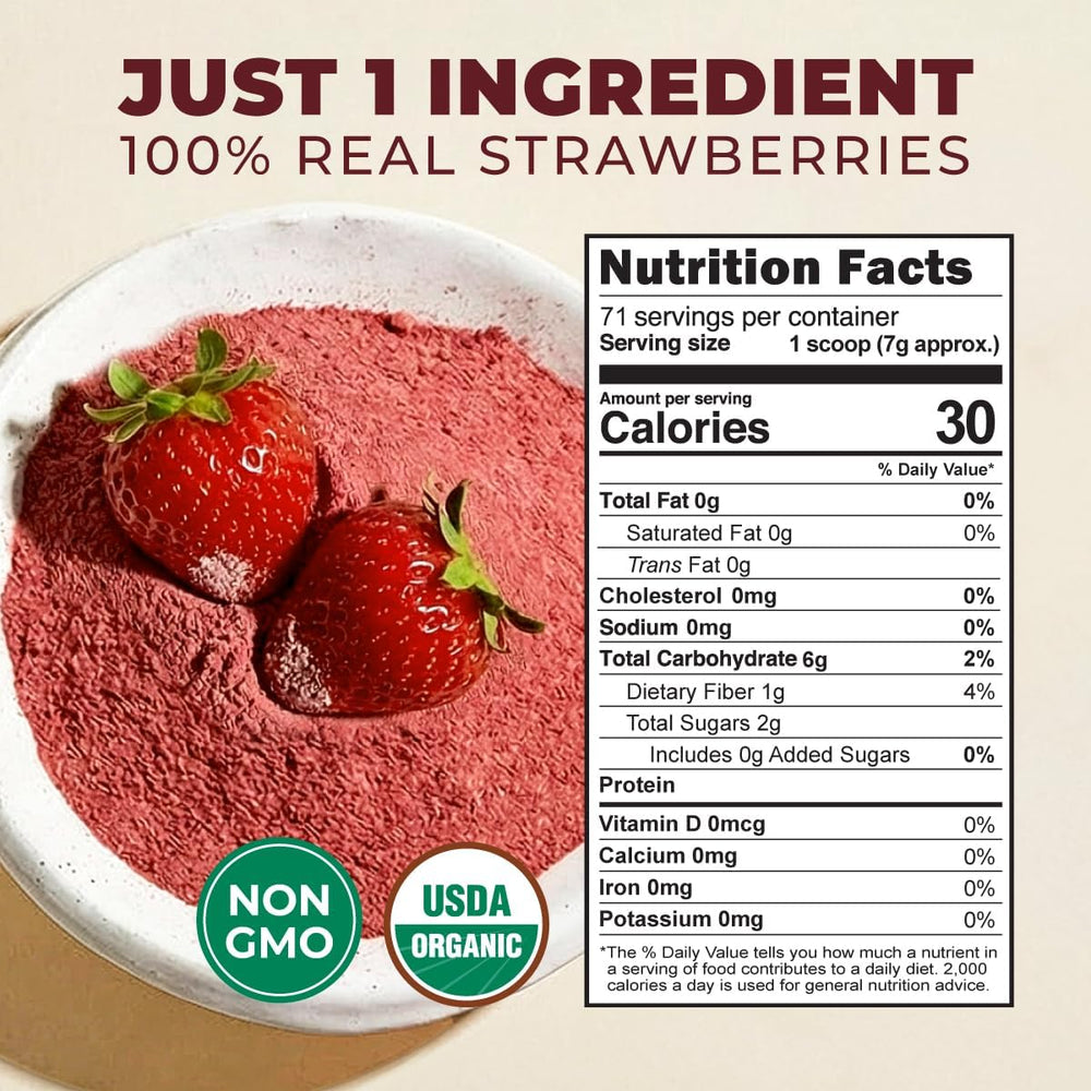 Gya Tea Co strawberry powder for baking batter — natural color and sweetness.