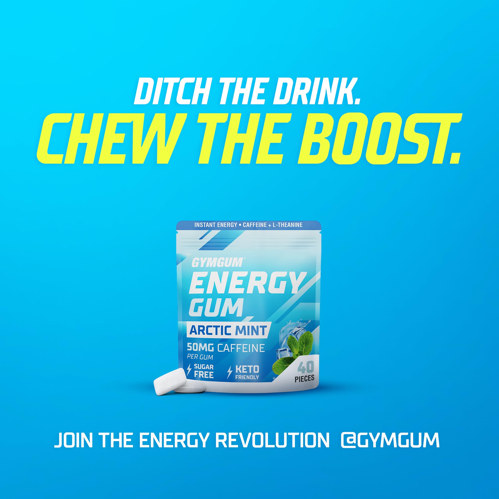 GYMGUM Reimagined energy gum for athletes during training.