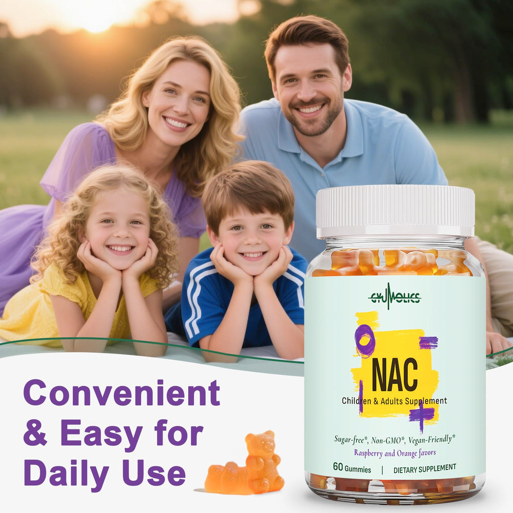Family-friendly NAC gummies designed for all ages.