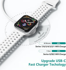 Gyusity Apple Watch charger with original adapter for safe, fast charging.