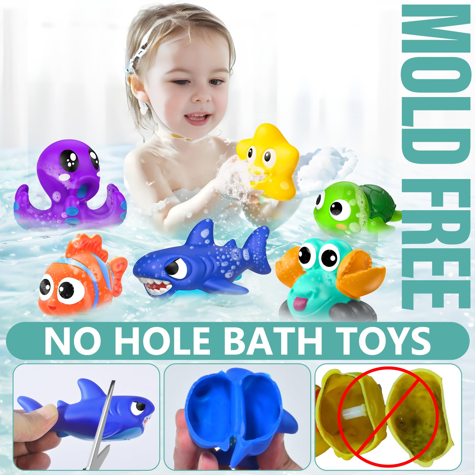 GZHFMUS ocean bath toy octopus—bright, squeezable and easy to handle