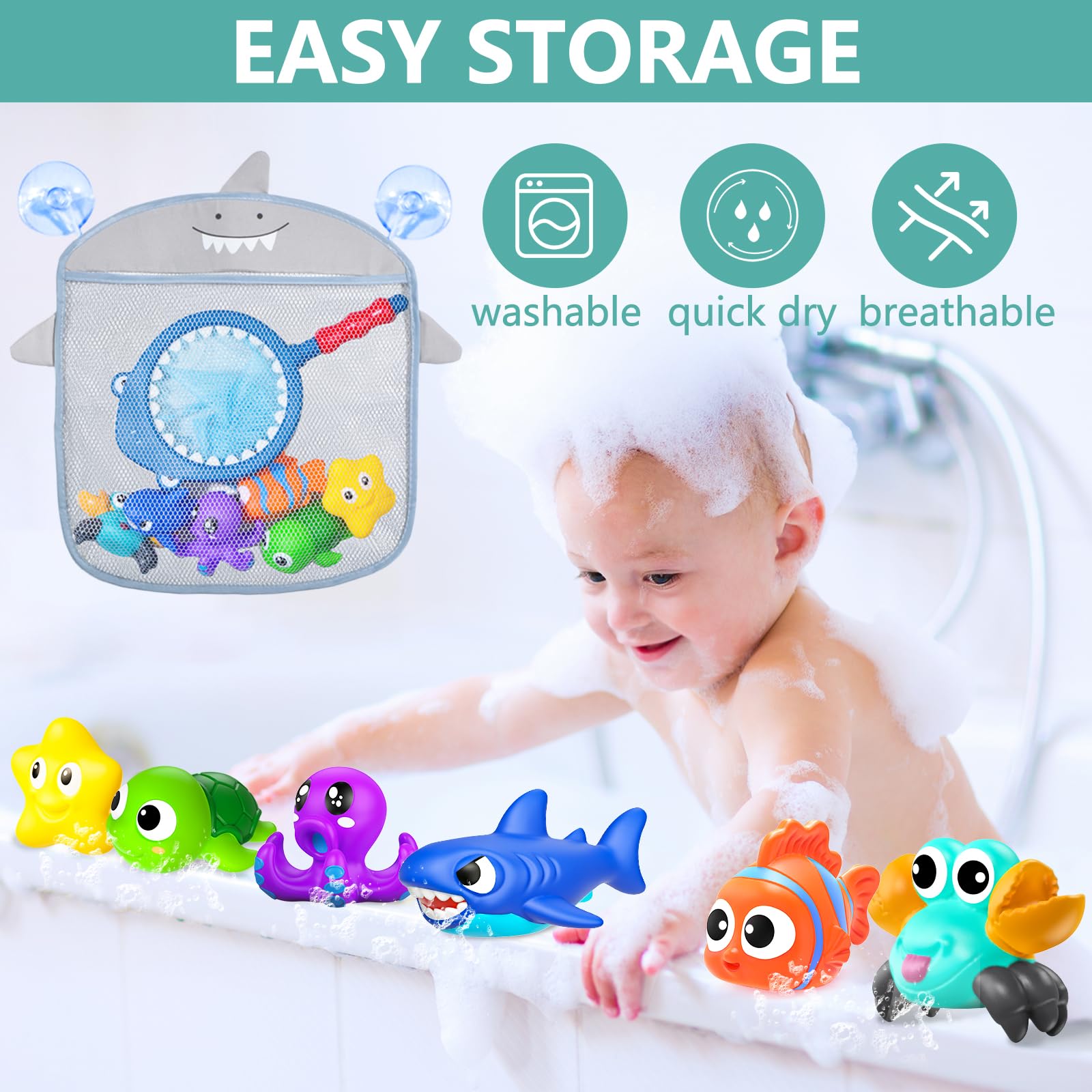 GZHFMUS ocean bath toy turtle—durable, mold-free design for toddlers