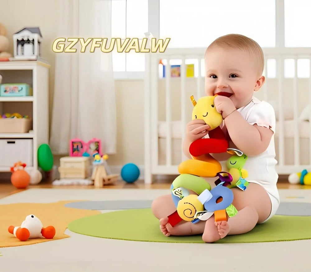 GZYFUVALW plush spiral toy with rustle paper attracts baby's attention.