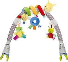 GZYFUVALW spiral stroller toy with bells stimulates auditory curiosity during walks.