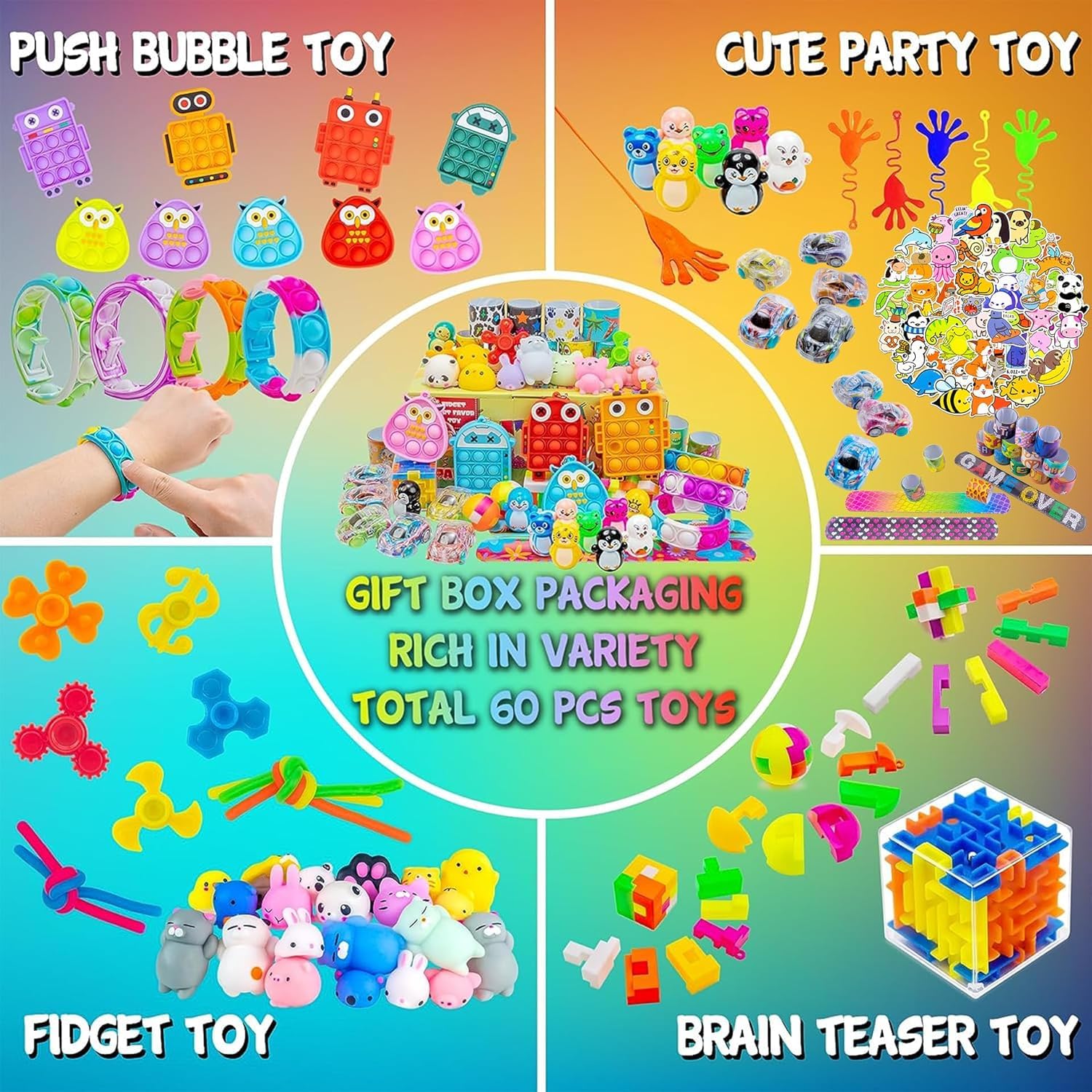 H-Partner push bubbles keychain portable fidget toy for on-the-go play