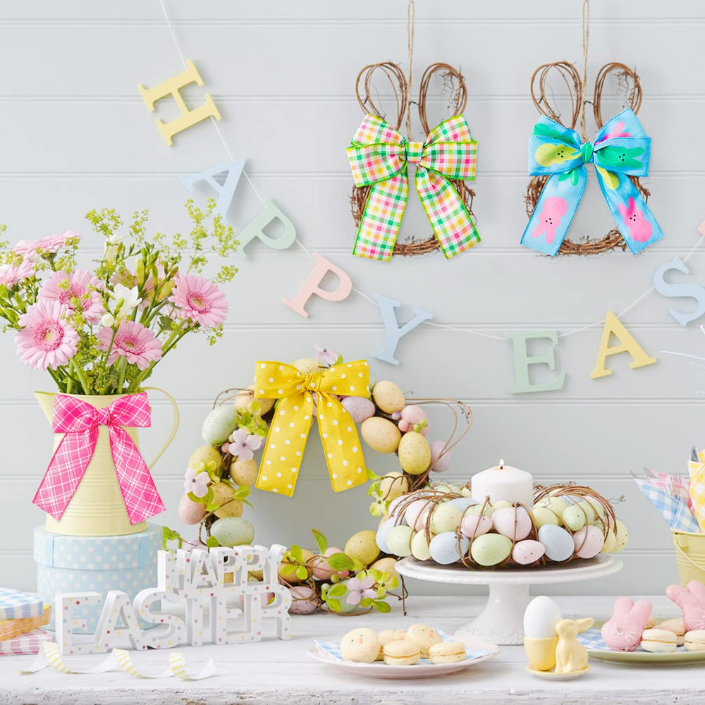 H1vojoxo Easter decoration ribbon set enhances party decor and wrapping.