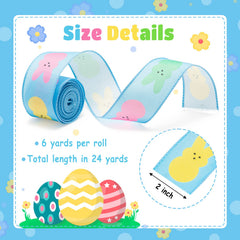 H1vojoxo Easter bunny pattern ribbon adds cute accents to crafts.