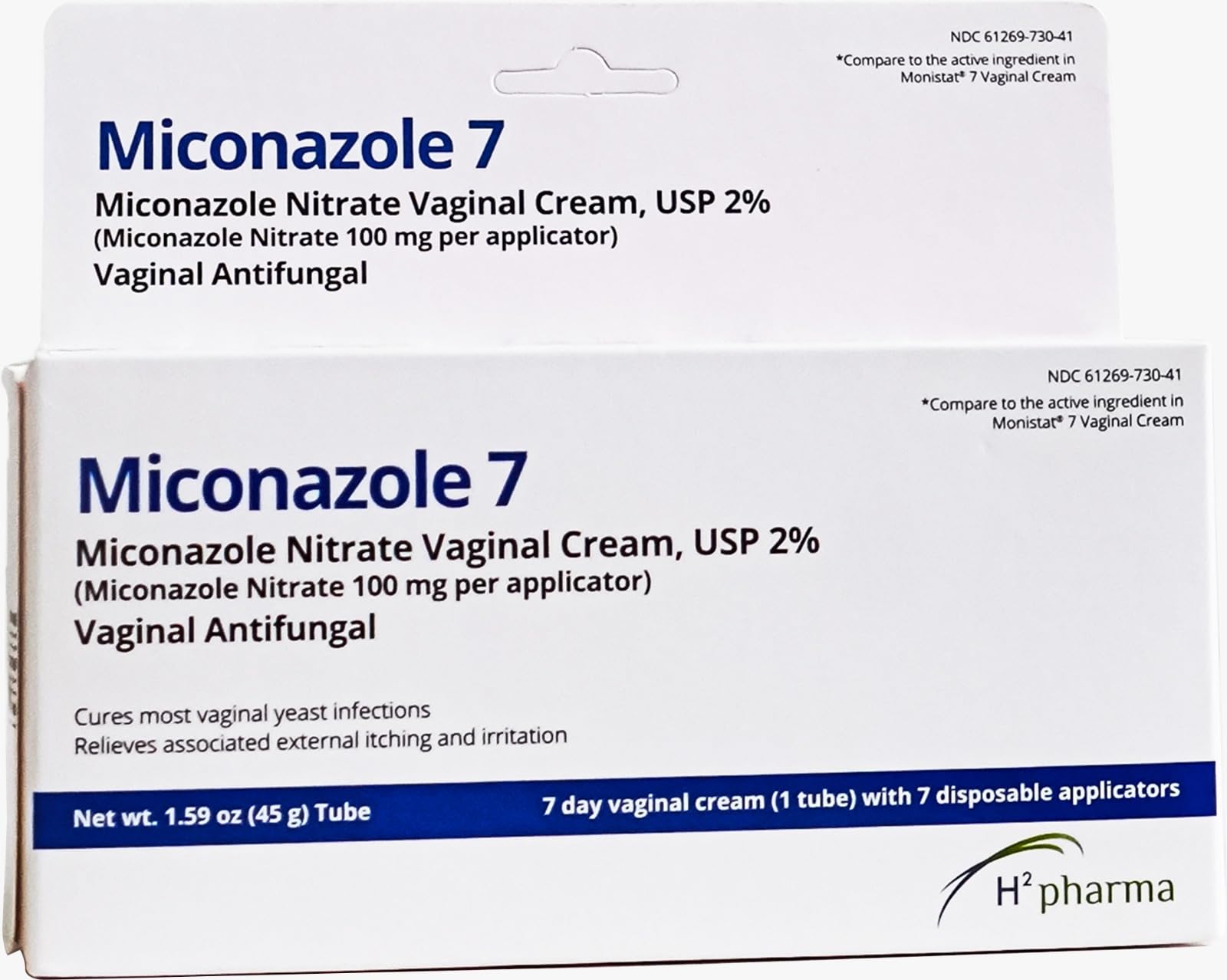 H2 Pharma Miconazole 7 cream tube for external intimate care