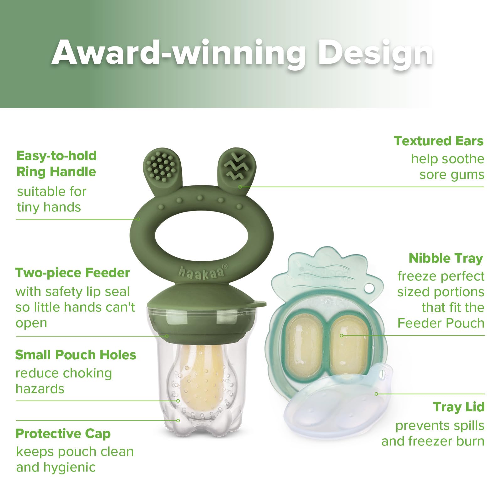 Haakaa Breastmilk Popsicle Molds: frozen treats for cooling relief.