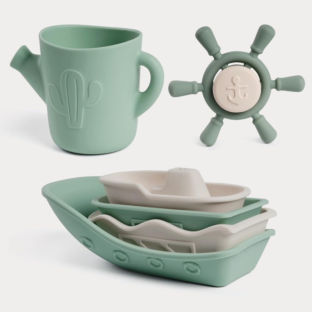 Haakaa nautical stackable boats for sensory bath play