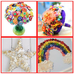 Haawooky resin buttons in mixed colors with 2-hole and 4-hole designs for DIY projects.