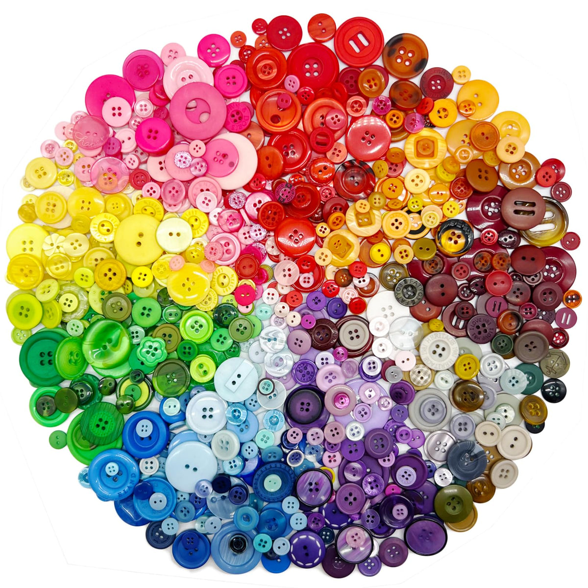 Haawooky resin buttons in mixed colors with smooth surface, ideal for sewing and crafts.