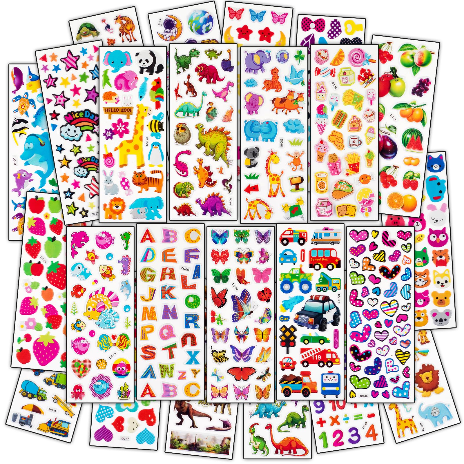 Habett 3D stickers animals collection for imaginative play and classroom decorating.