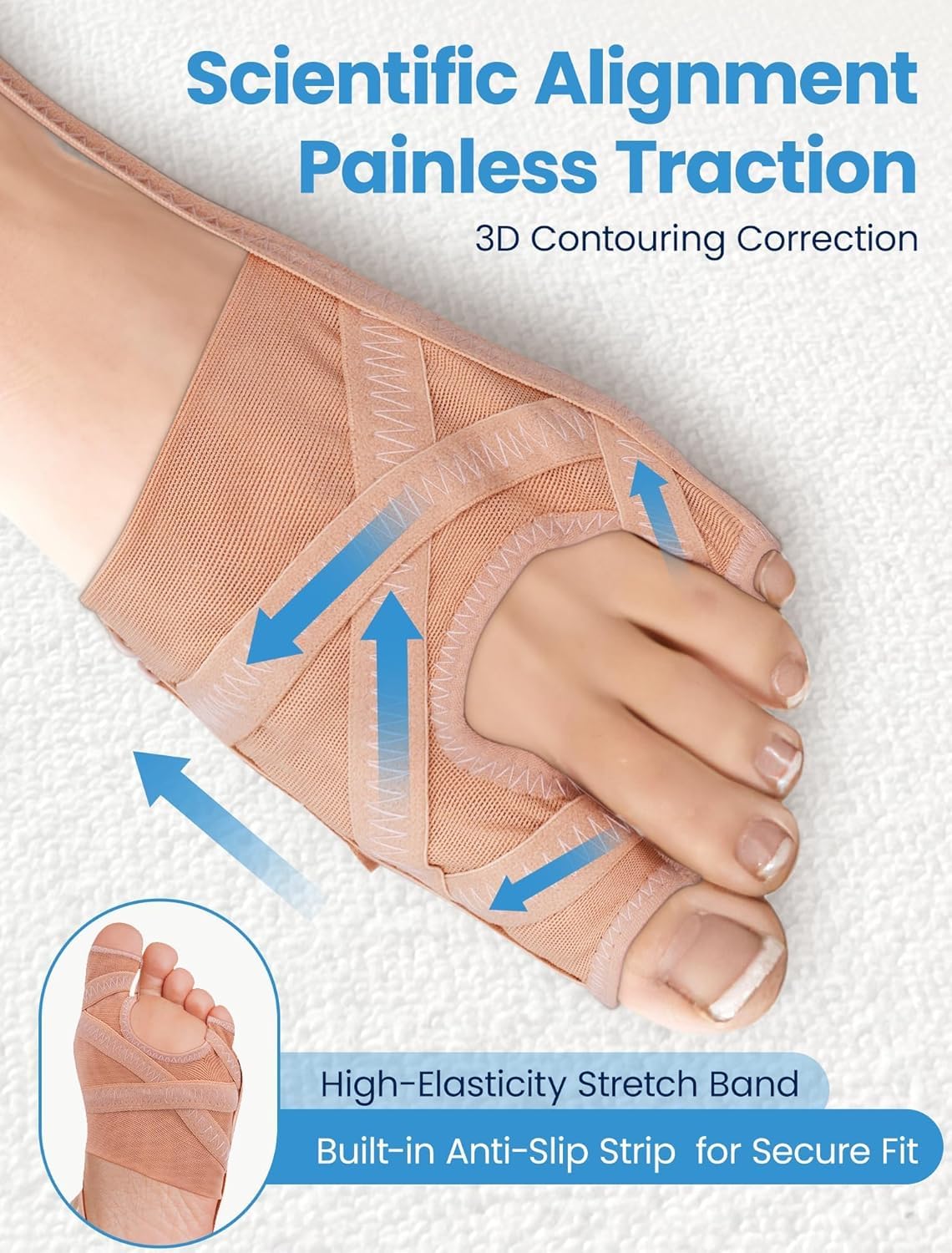 Habioer unisex bunion corrector with adjustable fit for multiple sizes.