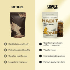 Habit One 10-in-1 blend label emphasizes diverse benefits for daily routines.