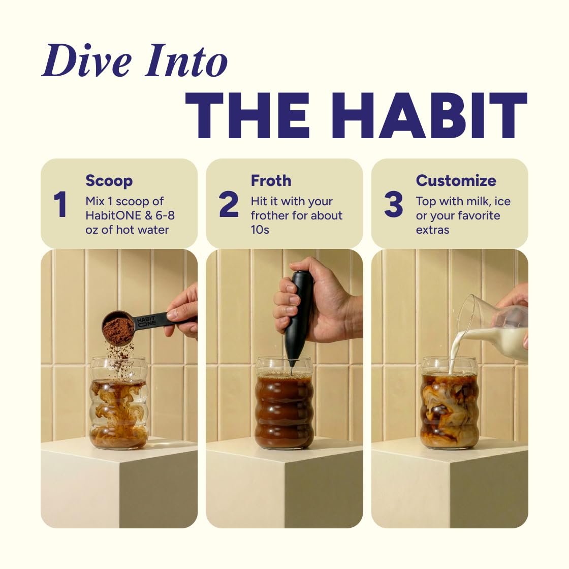 Habit One USA-made Arabica beans deliver café-quality aroma and body.