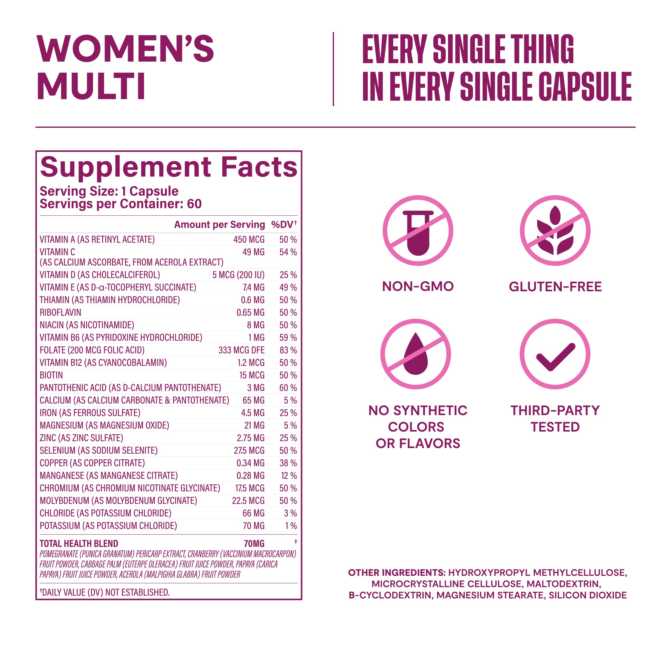 H' Habit Women's Multi gluten-free symbol confirms diet-friendly formula.