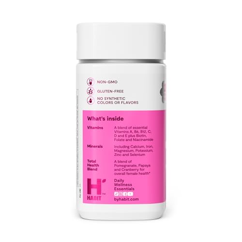 H' Habit Women's Multi label-view highlights gluten-free and non-GMO features.