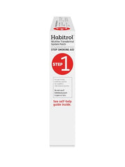 Habitrol 21mg nicotine patch close-up showing discreet all-day nicotine delivery.