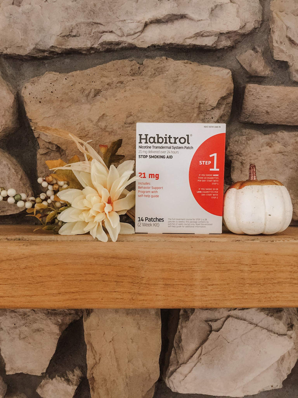 Habitrol 8-week step-down program graphic illustrating gradual potency reduction.