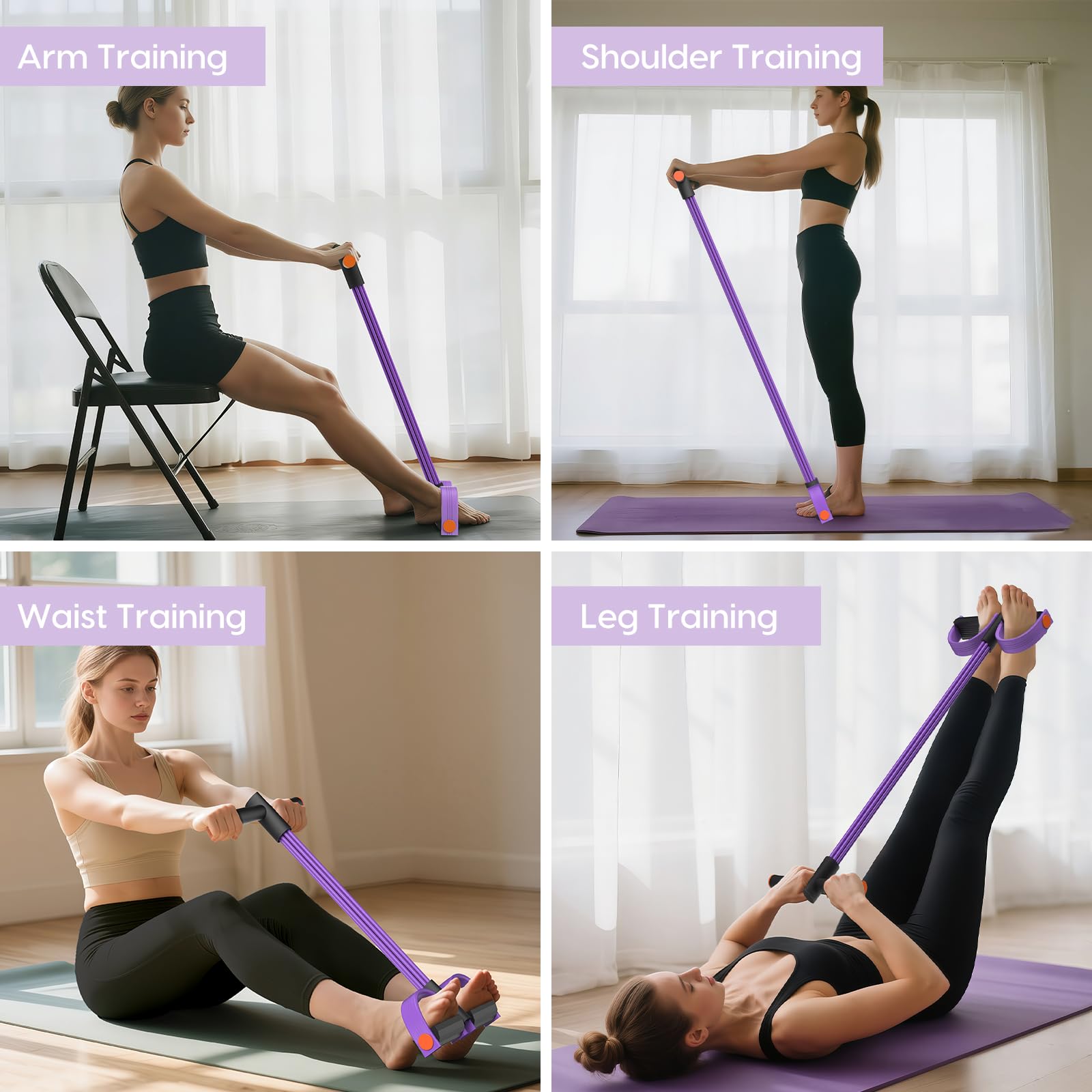 Hacole multifunction fitness band supports abdomen, arms, legs and back.