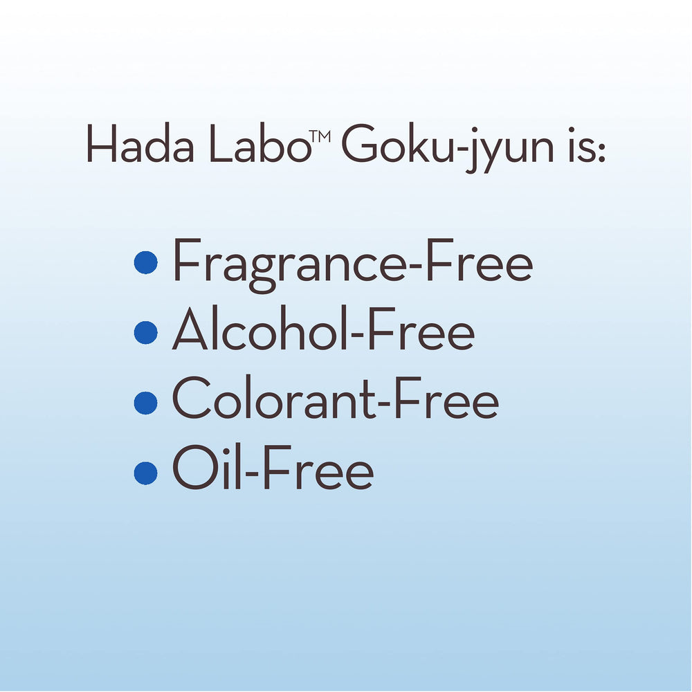 Hada Labo Gokujyun Hyaluronic Lotion Moist applied to the face for hydration.