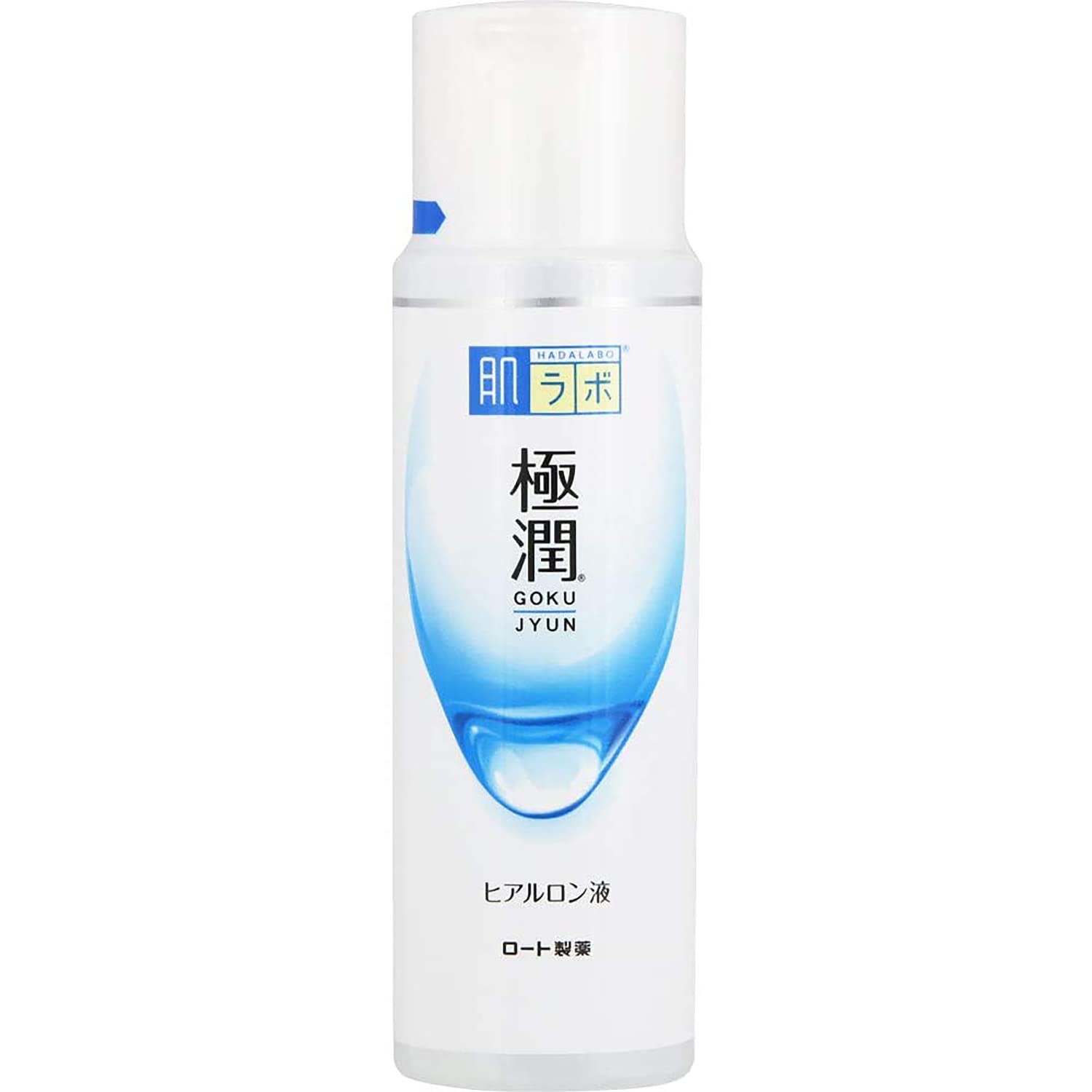 Hada Labo Gokujyun Hyaluronic Lotion Moist bottle delivering lightweight hydration.