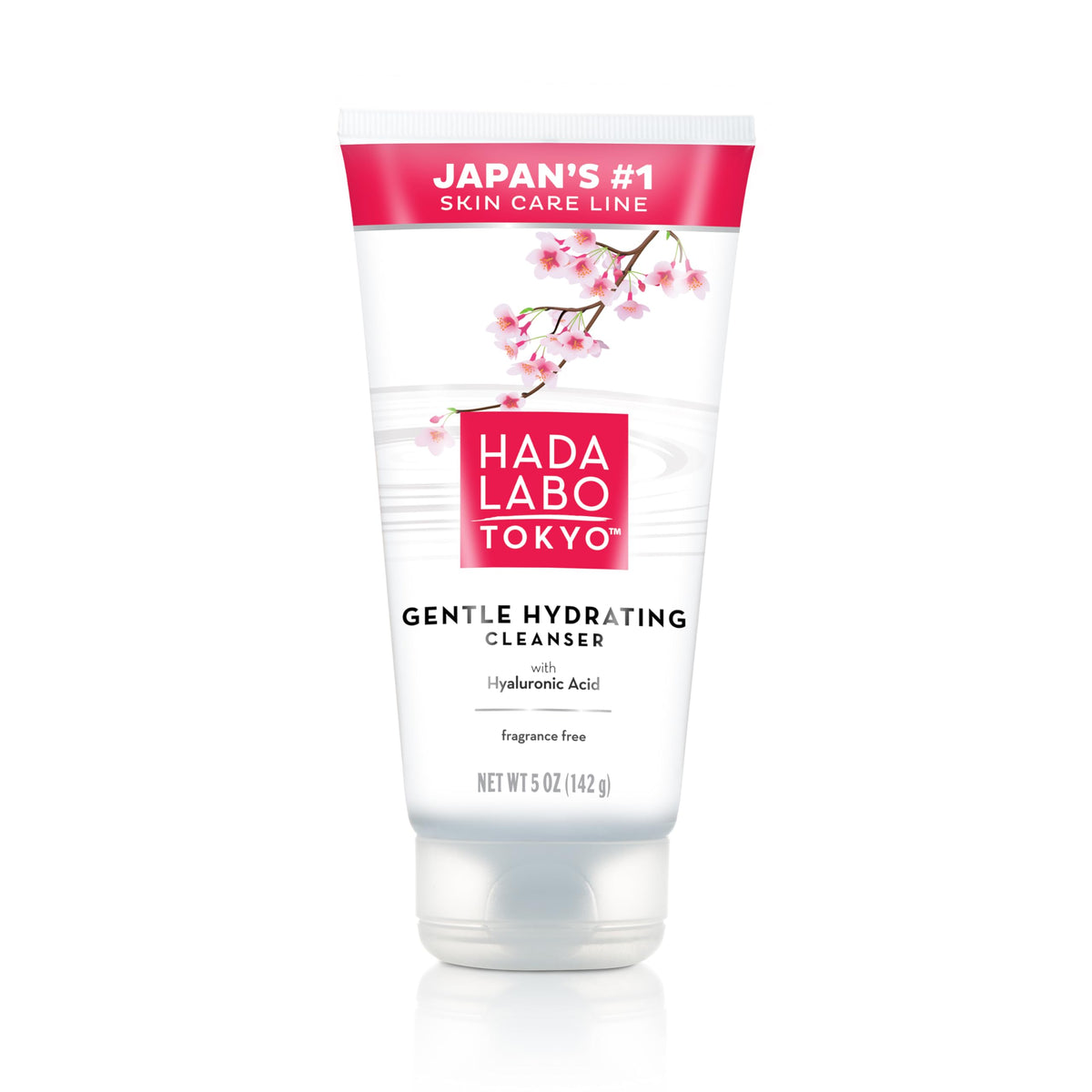 Hada Labo Tokyo Gentle Hydrating Cleanser bottle front, fragrance-free for sensitive skin.