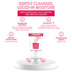 Hada Labo Tokyo Gentle Hydrating Cleanser texture close-up, creamy and smooth.