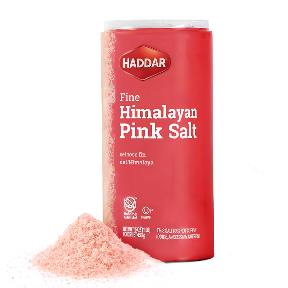 Haddar pink salt 16oz shaker-top for precise seasoning