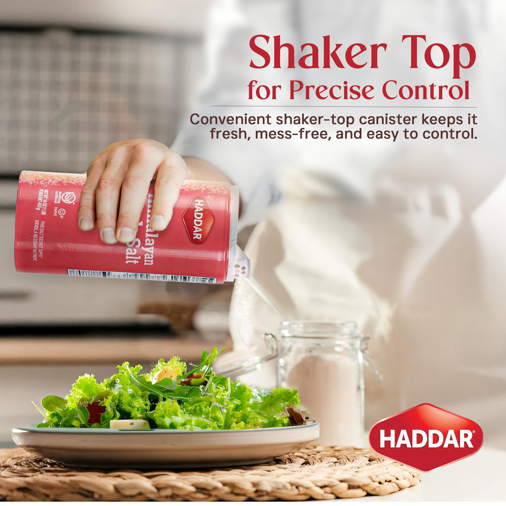 Haddar pink salt with mineral-rich color adds a premium touch