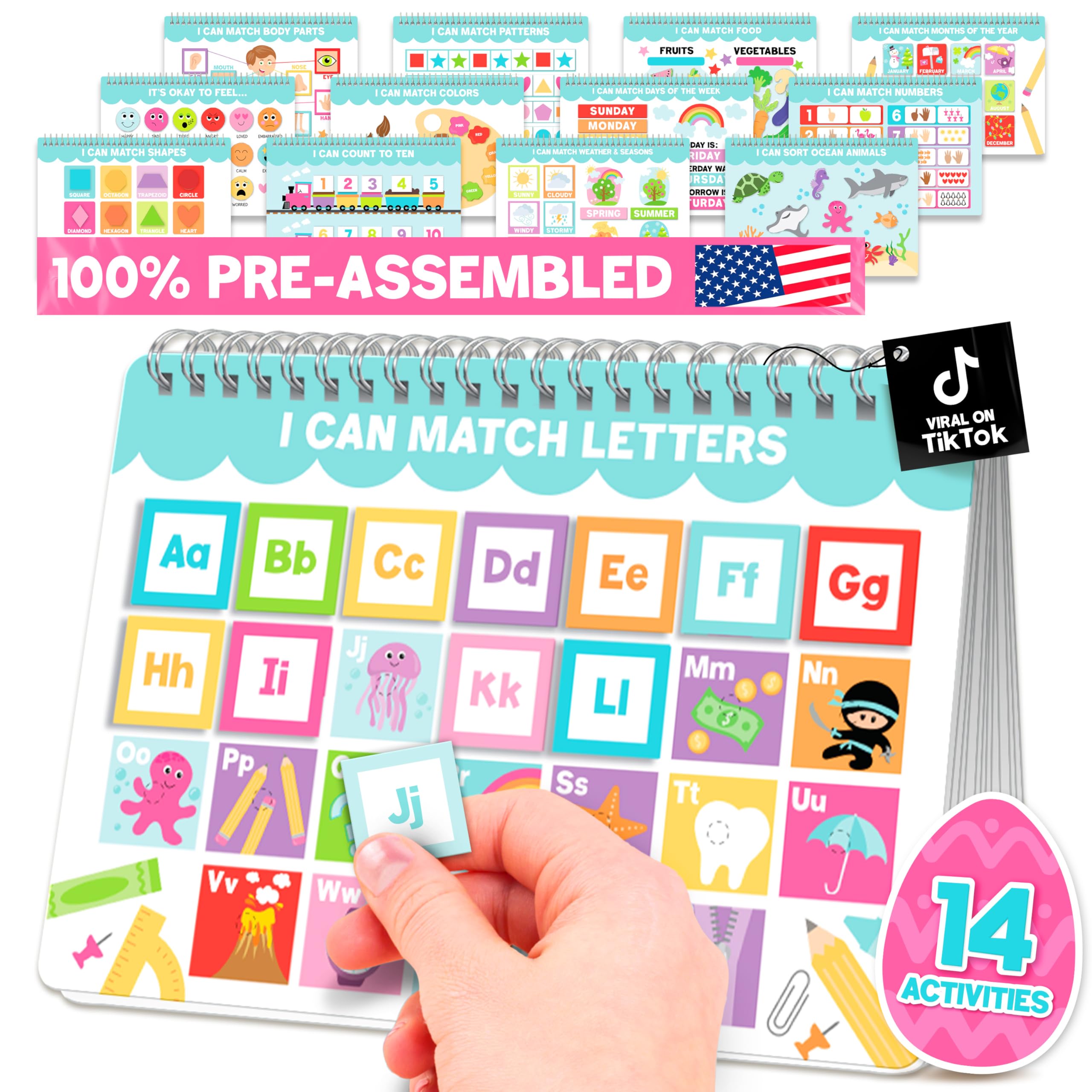 Hadley Designs My First Busy Book with 174 pieces for hands-on toddler learning.