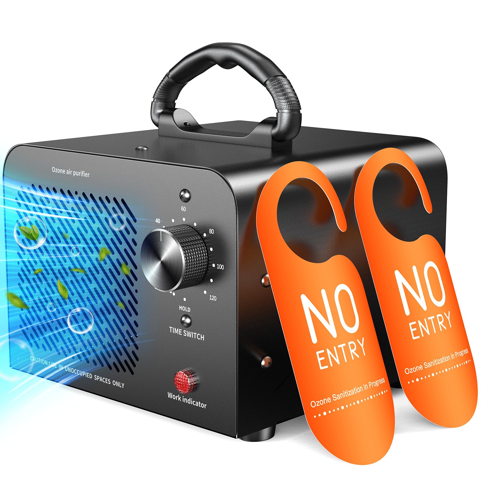 Hadlook ozone generator front view showing the compact black design.