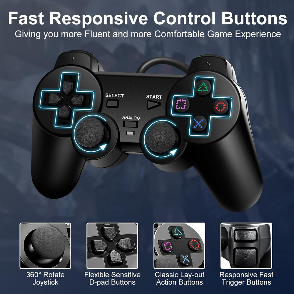 HaeBorl PS2 controller 1.8m cable enables flexible seating