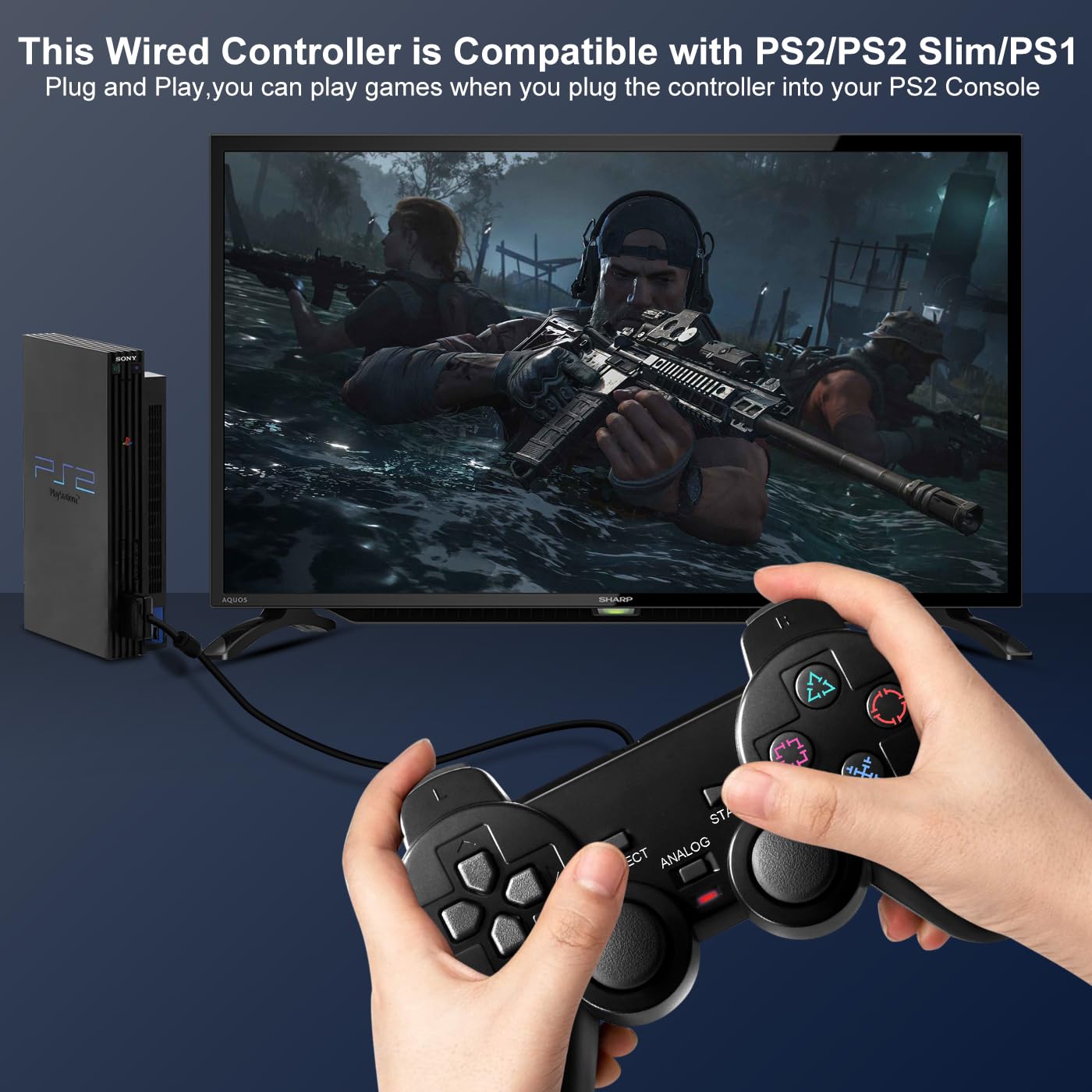 HaeBorl PS2 controller dual vibration motors enhance immersion